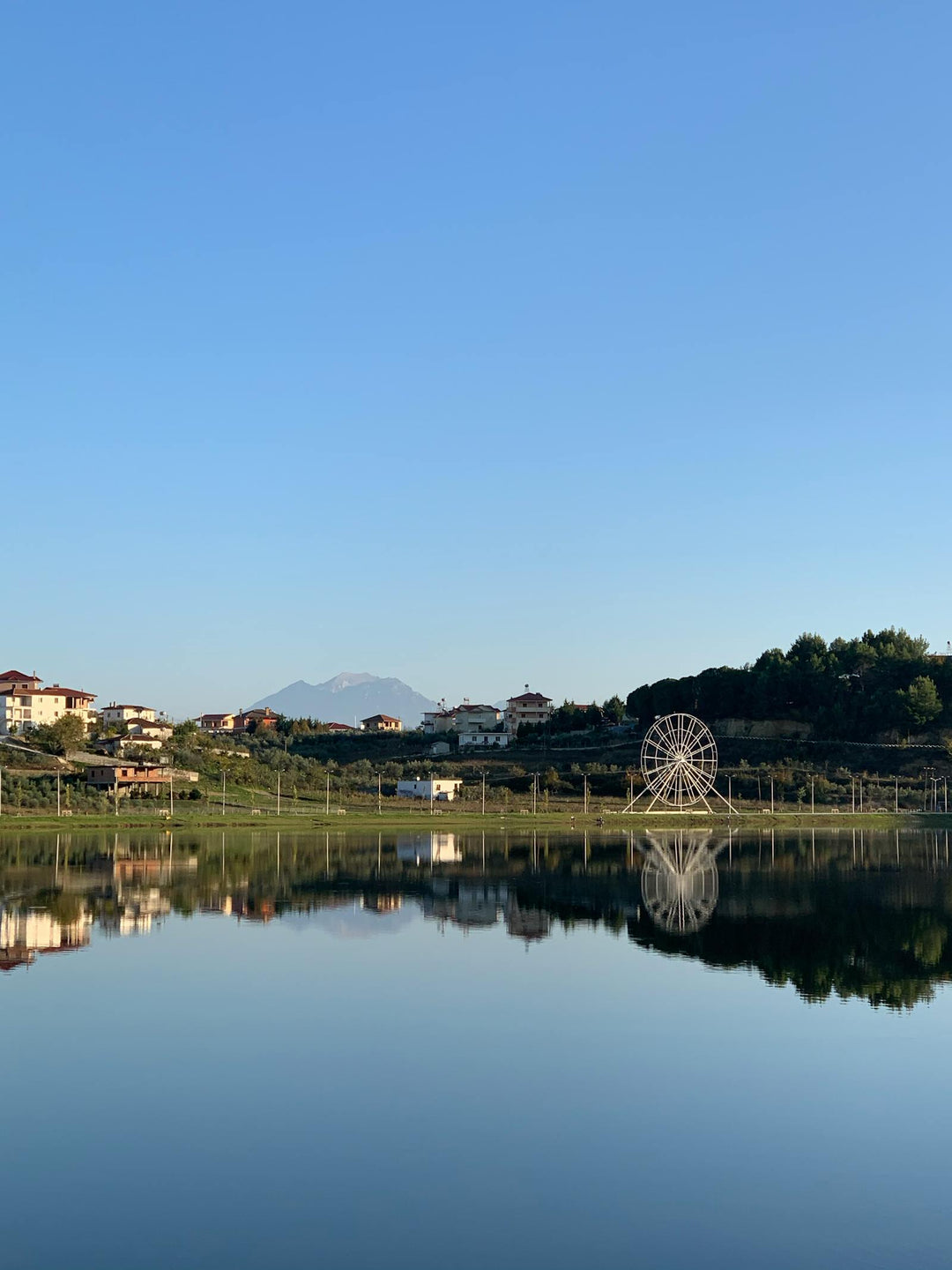 Calm lake reflection