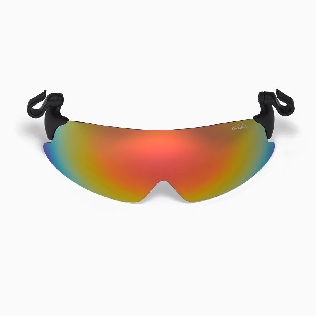 Walleva WSG003 Polarized Hat-Clip Sport Sunglasses — Fire Red