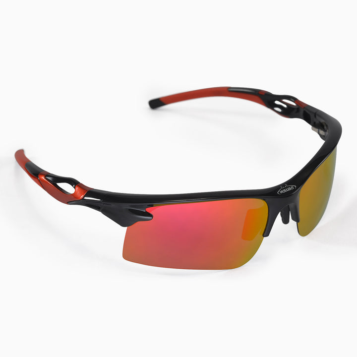 Walleva WSG002 Polarized Sport Sunglasses — Fire Red