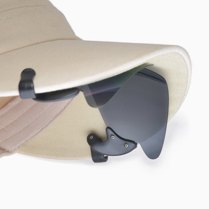 Walleva WSG003 Polarized Hat-Clip Sport Sunglasses — Ice Blue