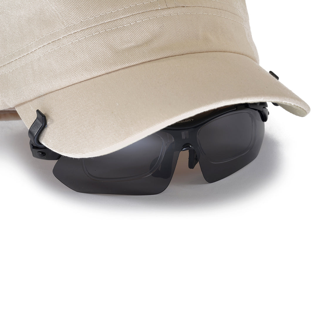 Walleva WSG001 Polarized Sunglasses — Rx-Ready with Hat Clip — Black#color_black