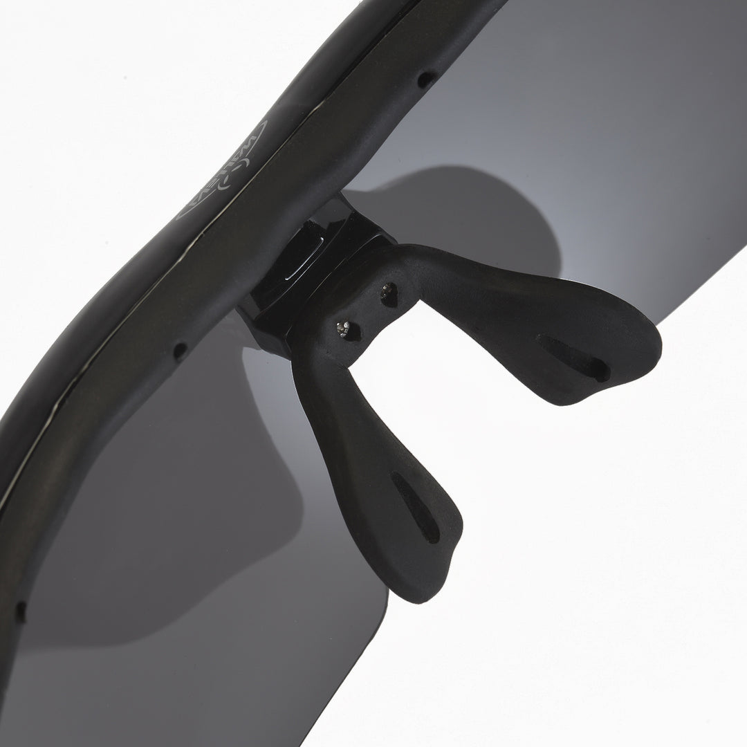 Walleva WSG001 Polarized Sunglasses — Rx-Ready with Hat Clip — Black