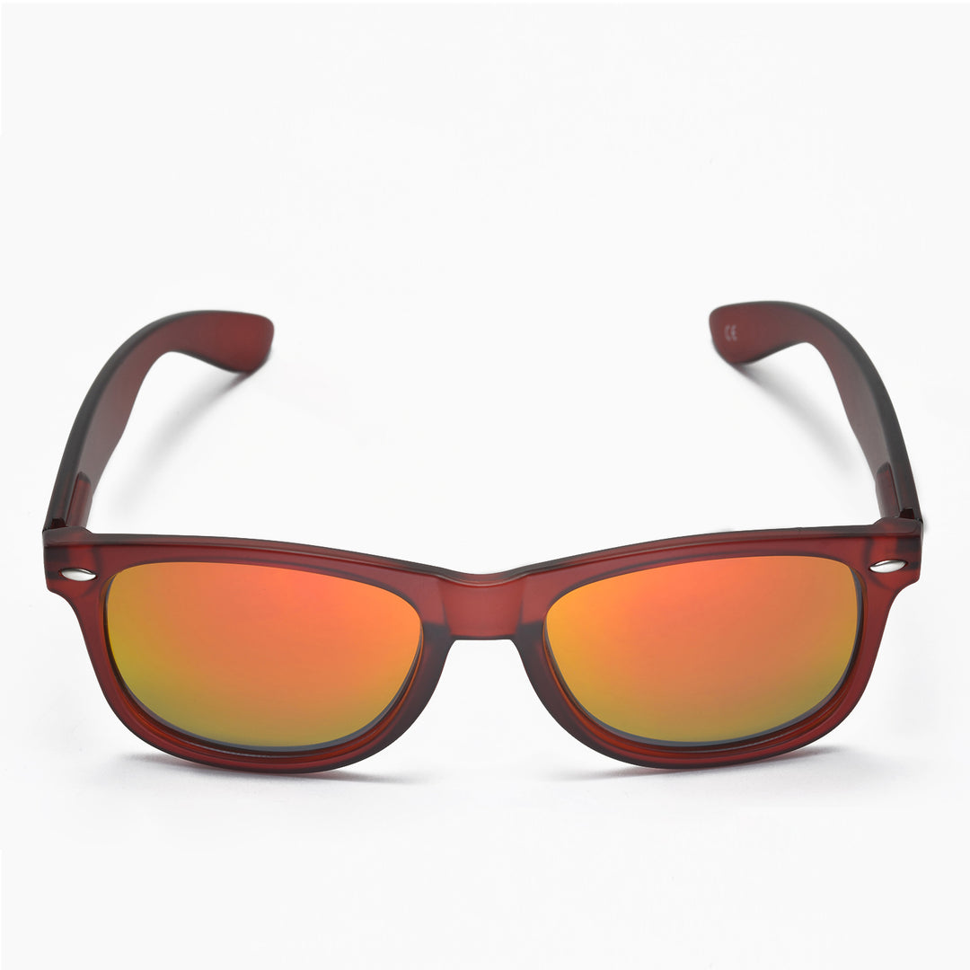 Walleva Kudo Polarized Sunglasses — Red Frame / Fire Red