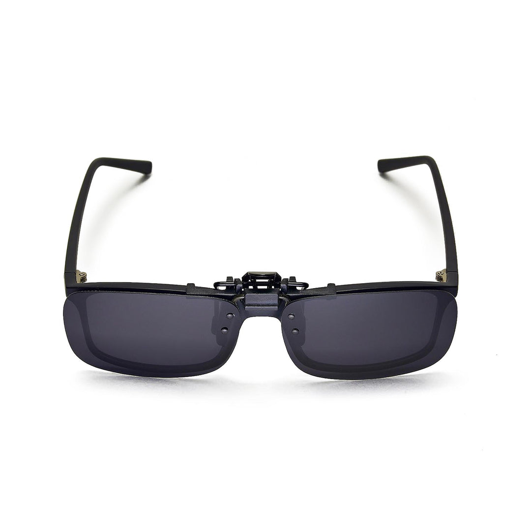 Walleva Polarized Clip-On Flip-Up Sunglasses — Black