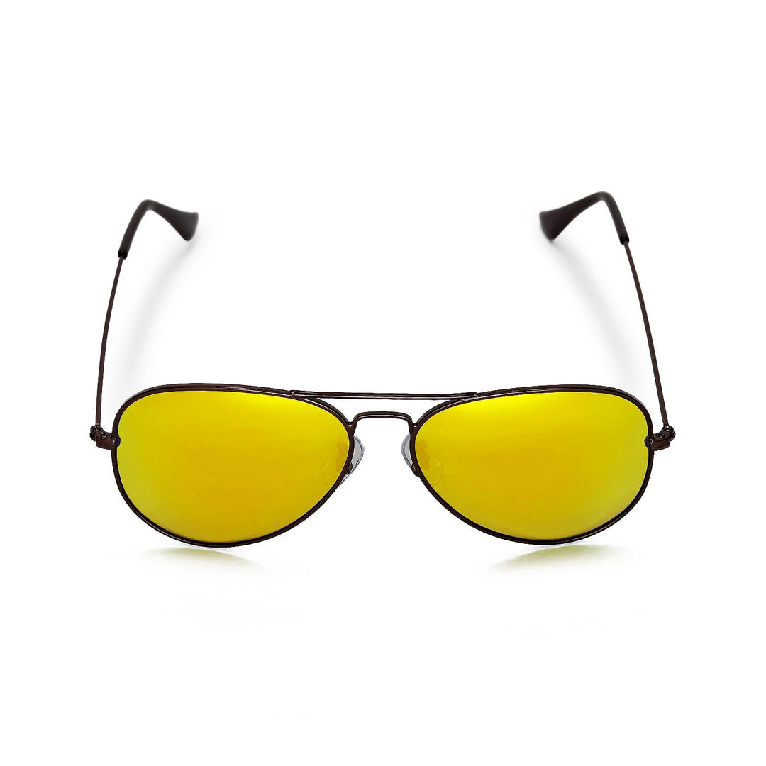 Walleva Pilo Polarized Sunglasses — Aluminum Alloy Frame — Gold Frame / 24K Gold Mirror