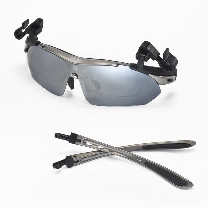 Walleva WSG001 Polarized Sunglasses — Rx-Ready with Hat Clip — Titanium