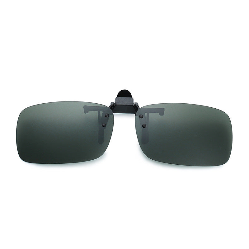Walleva Polarized Clip-On Flip-Up Sunglasses — Dark Green