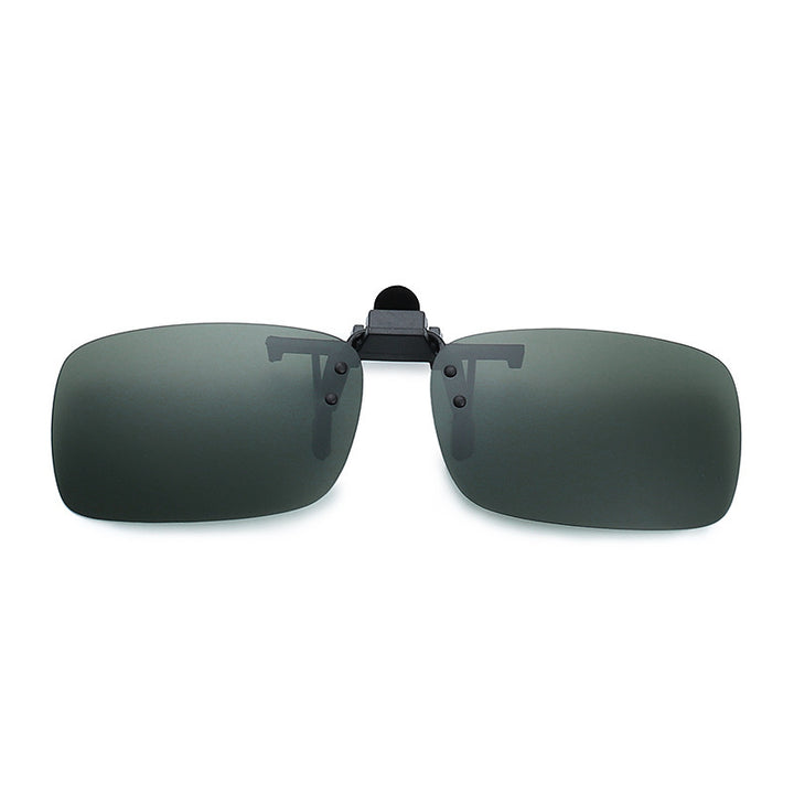 Walleva Polarized Clip-On Flip-Up Sunglasses — Dark Green
