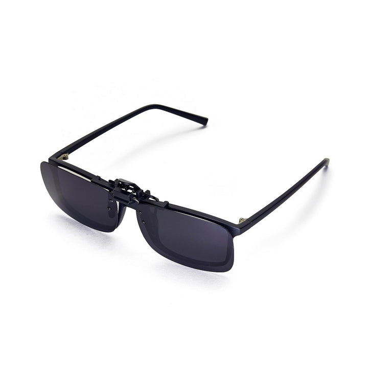 Walleva Polarized Clip-On Flip-Up Sunglasses — Black