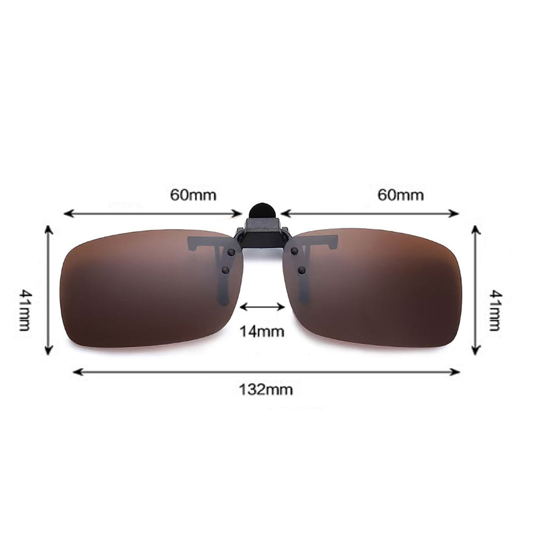 Walleva Polarized Clip-On Flip-Up Sunglasses — Brown
