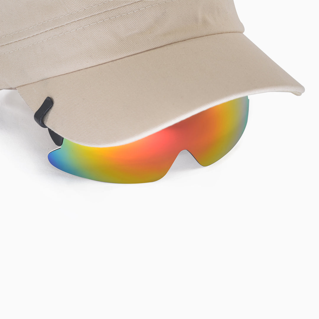Walleva WSG003 Polarized Hat-Clip Sport Sunglasses — Fire Red