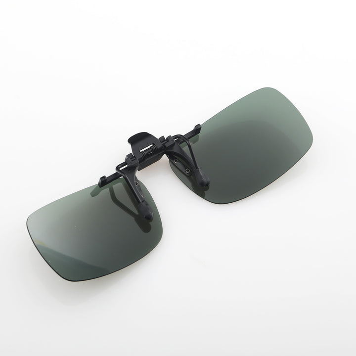 Walleva Polarized Clip-On Flip-Up Sunglasses — Dark Green