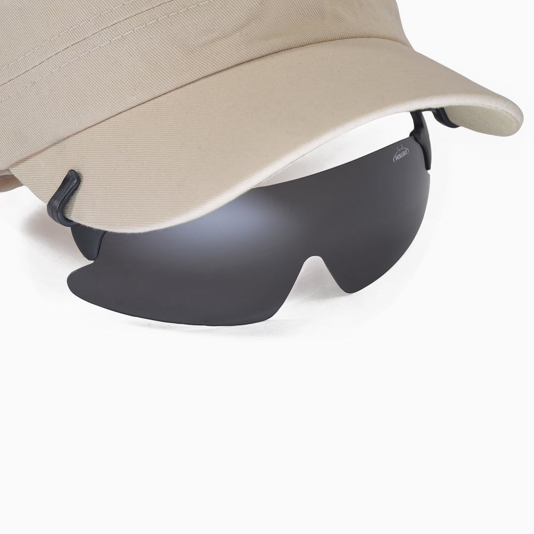 Walleva WSG003 Polarized Hat-Clip Sport Sunglasses — Black