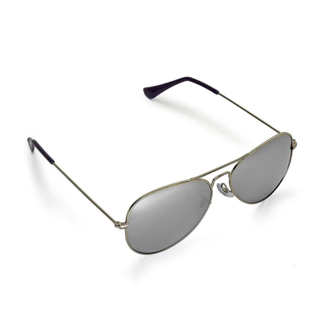Walleva Pilo Polarized Sunglasses — Aluminum Alloy Frame — Titanium Frame / Titanium Mirror