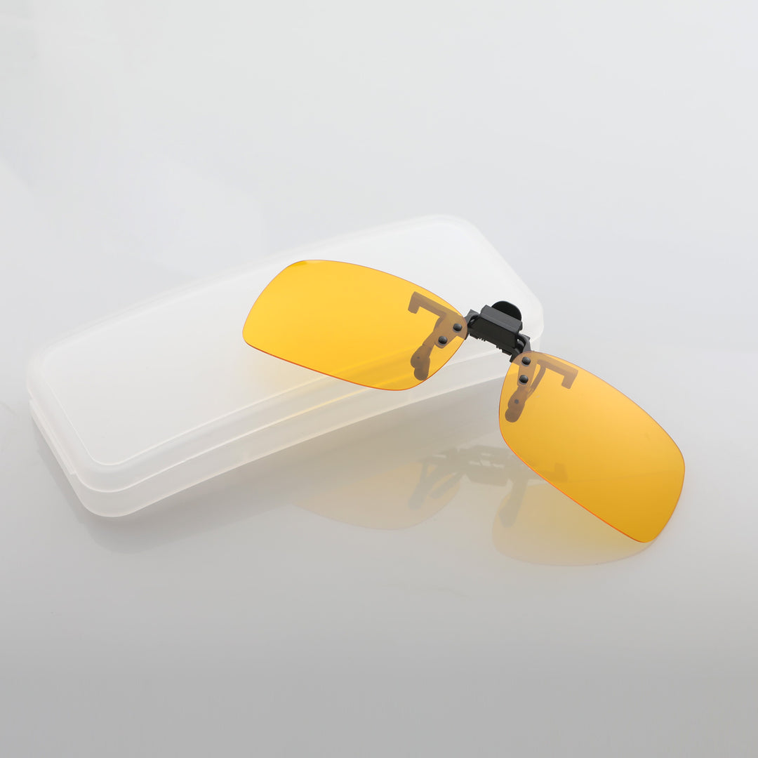 Walleva Polarized Clip-On Flip-Up Sunglasses — Yellow