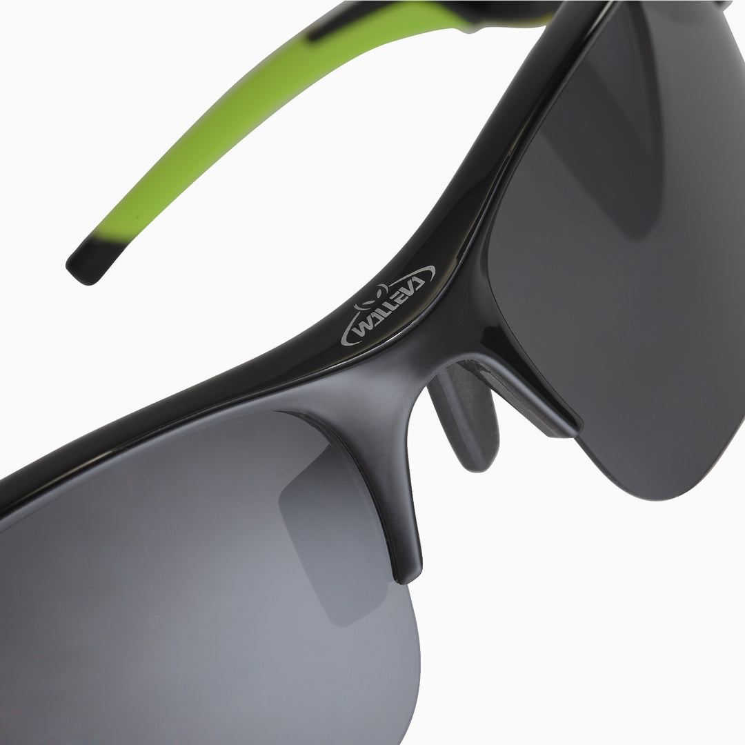 Walleva WSG002 Polarized Sport Sunglasses — Black#color_black