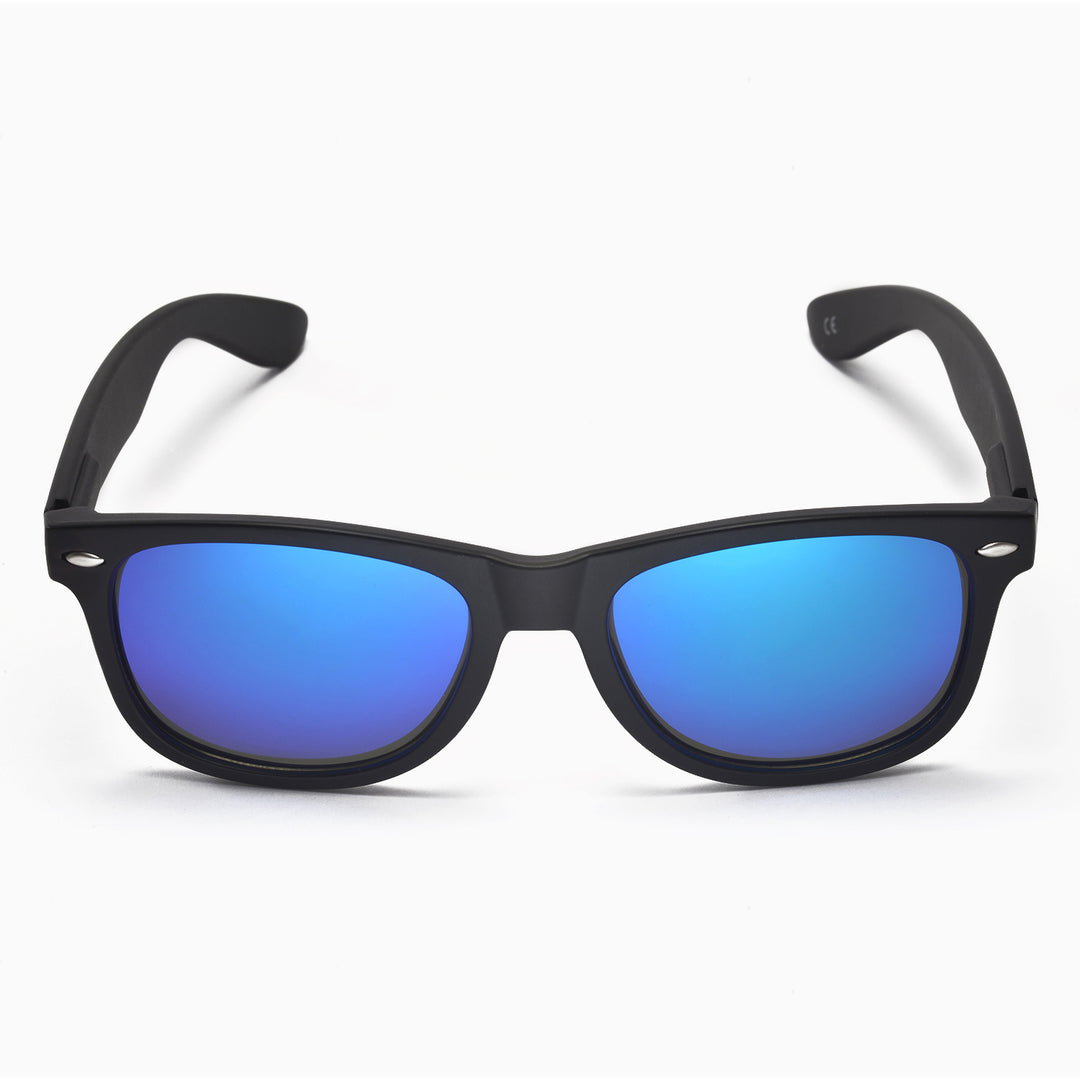 Walleva Kudo Polarized Sunglasses — Black Frame / Ice Blue