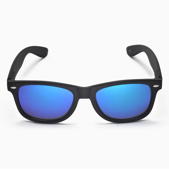 Walleva Kudo Polarized Sunglasses — Black Frame / Ice Blue