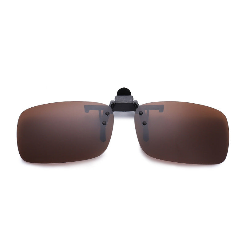 Walleva Polarized Clip-On Flip-Up Sunglasses — Brown