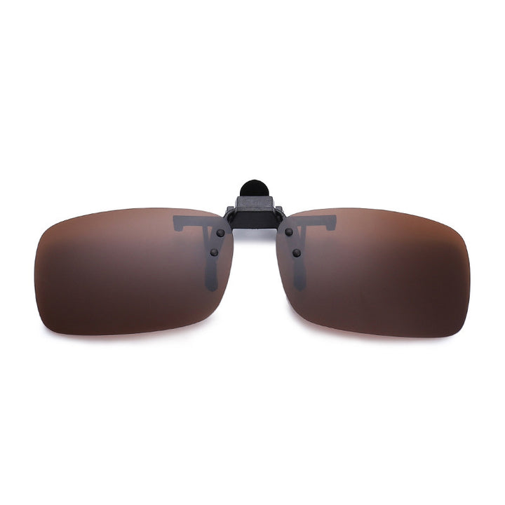 Walleva Polarized Clip-On Flip-Up Sunglasses — Brown