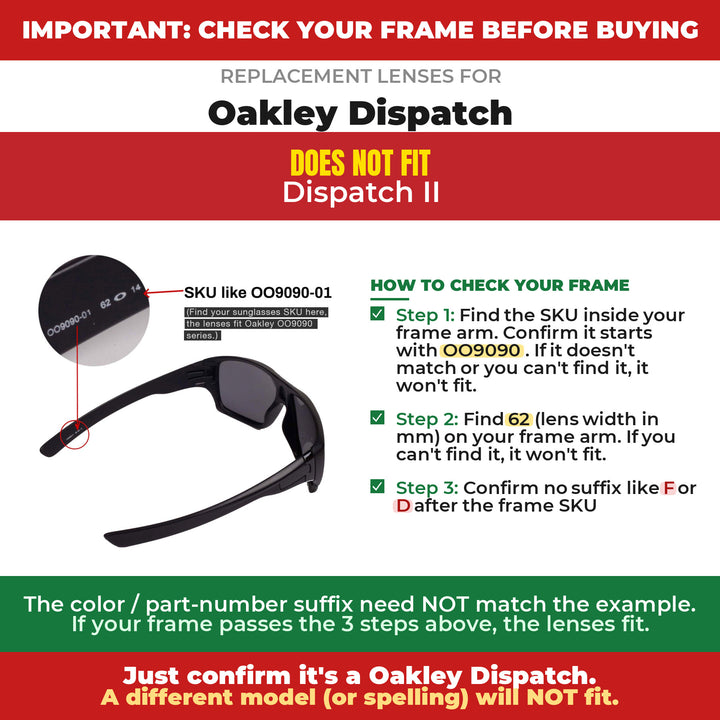 Verify your Oakley Dispatch frame