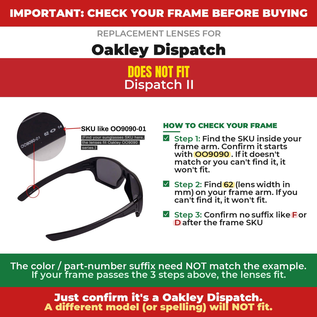 Verify your Oakley Dispatch frame