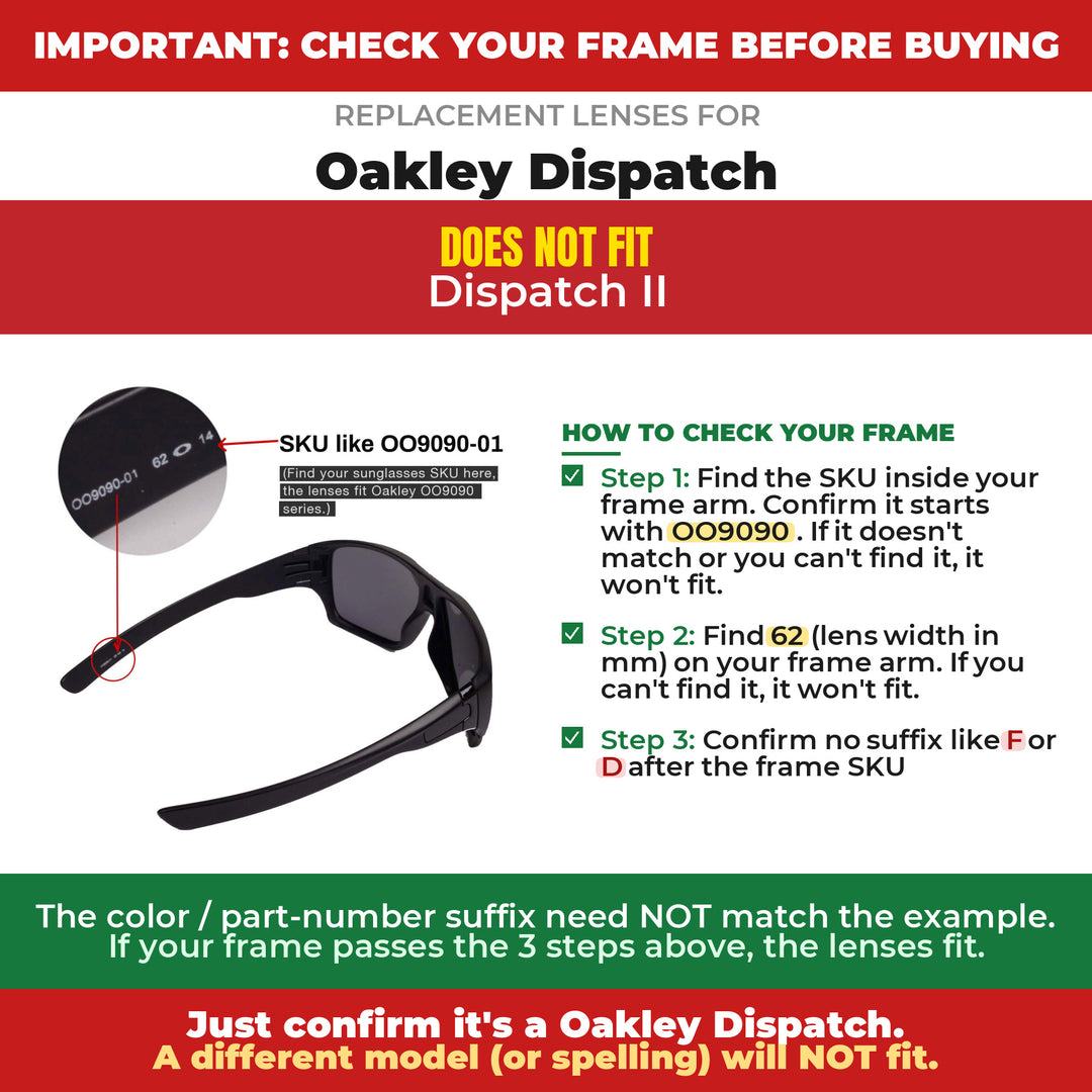 Verify your Oakley Dispatch frame