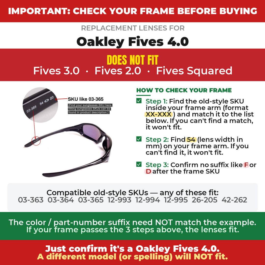 Verify your Oakley Fives 4.0 frame