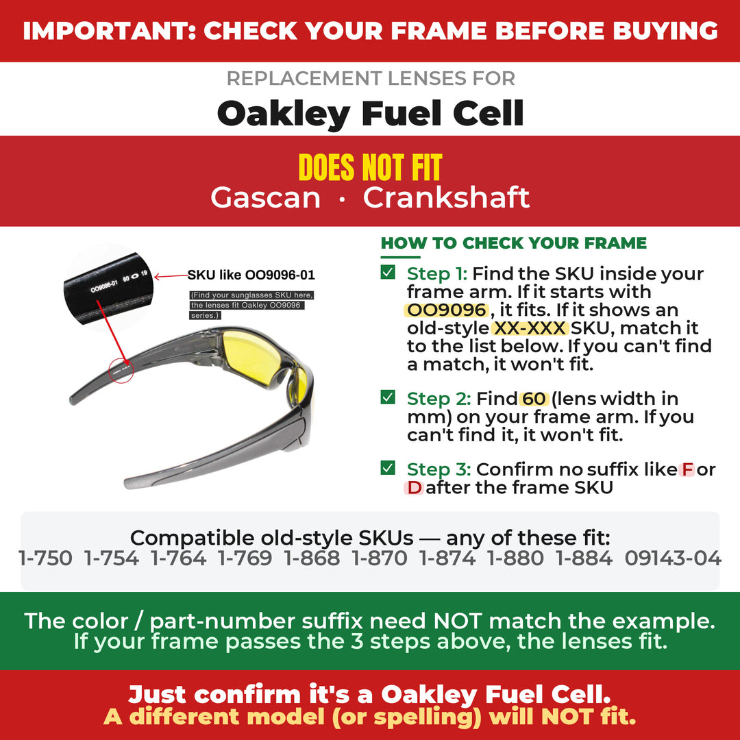 Verify your Oakley Fuel Cell frame