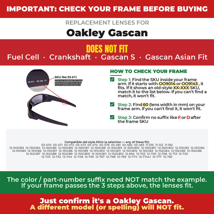 Verify your Oakley Gascan frame