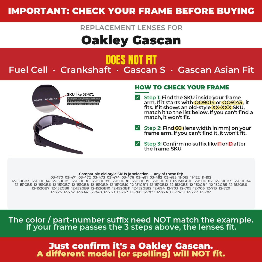 Verify your Oakley Gascan frame