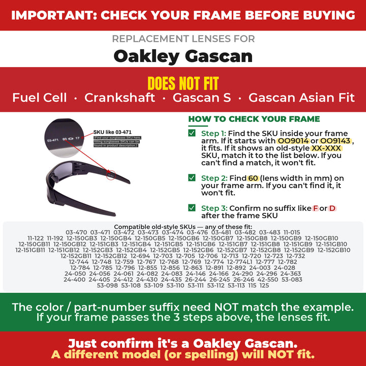 Verify your Oakley Gascan frame