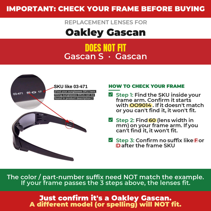 Verify your Oakley Gascan frame