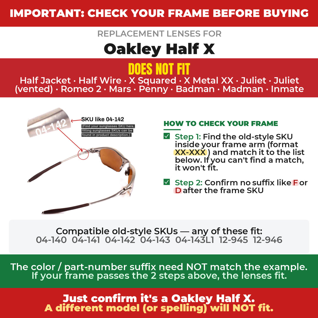 Verify your Oakley Half X frame