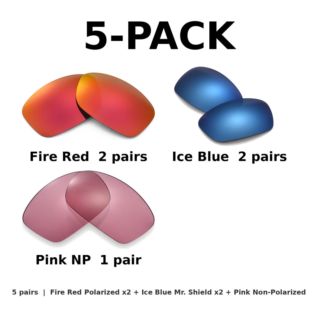 5-Pack Mix: Fire Red x2 + Ice Blue Mr.Shield x2 + Pink NP