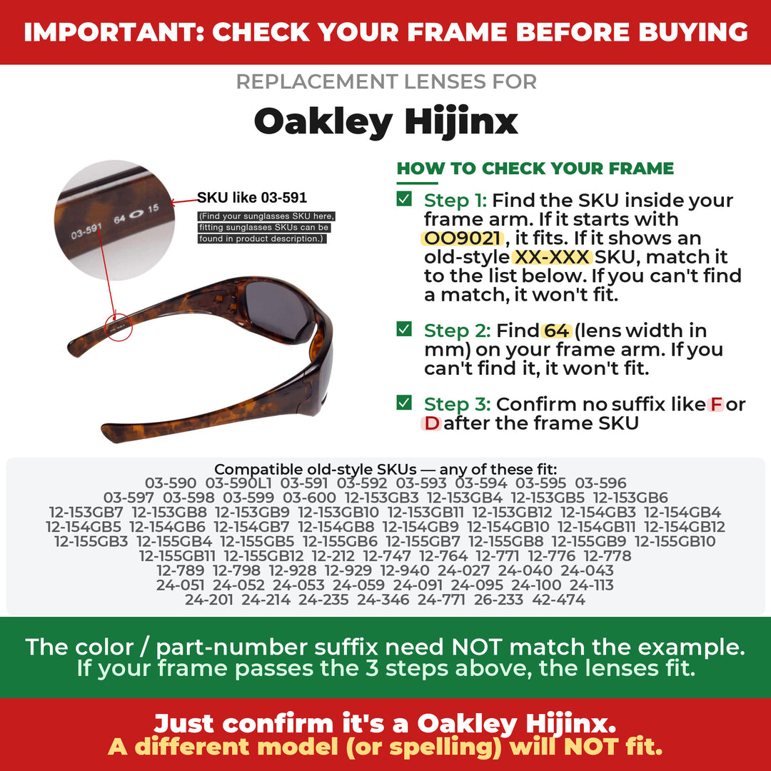 Verify your Oakley Hijinx frame