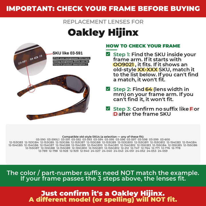 Verify your Oakley Hijinx frame