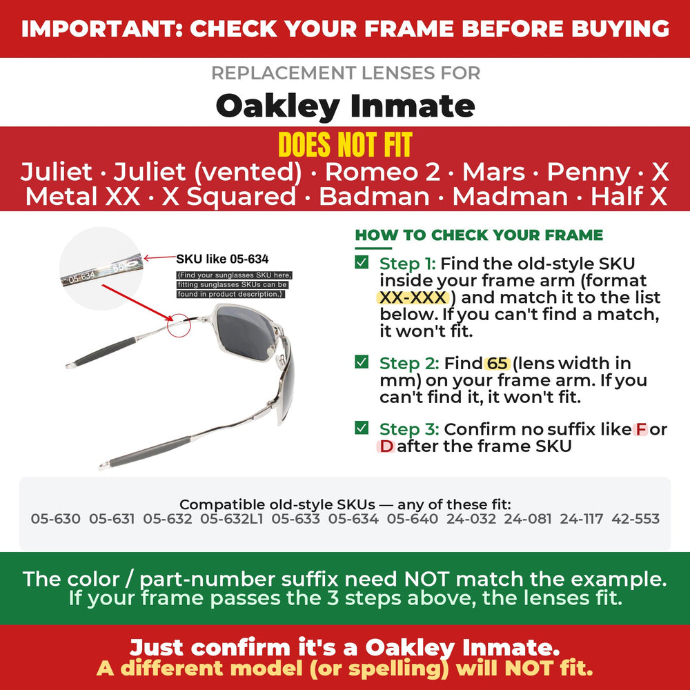 Verify your Oakley Inmate frame#color_shared