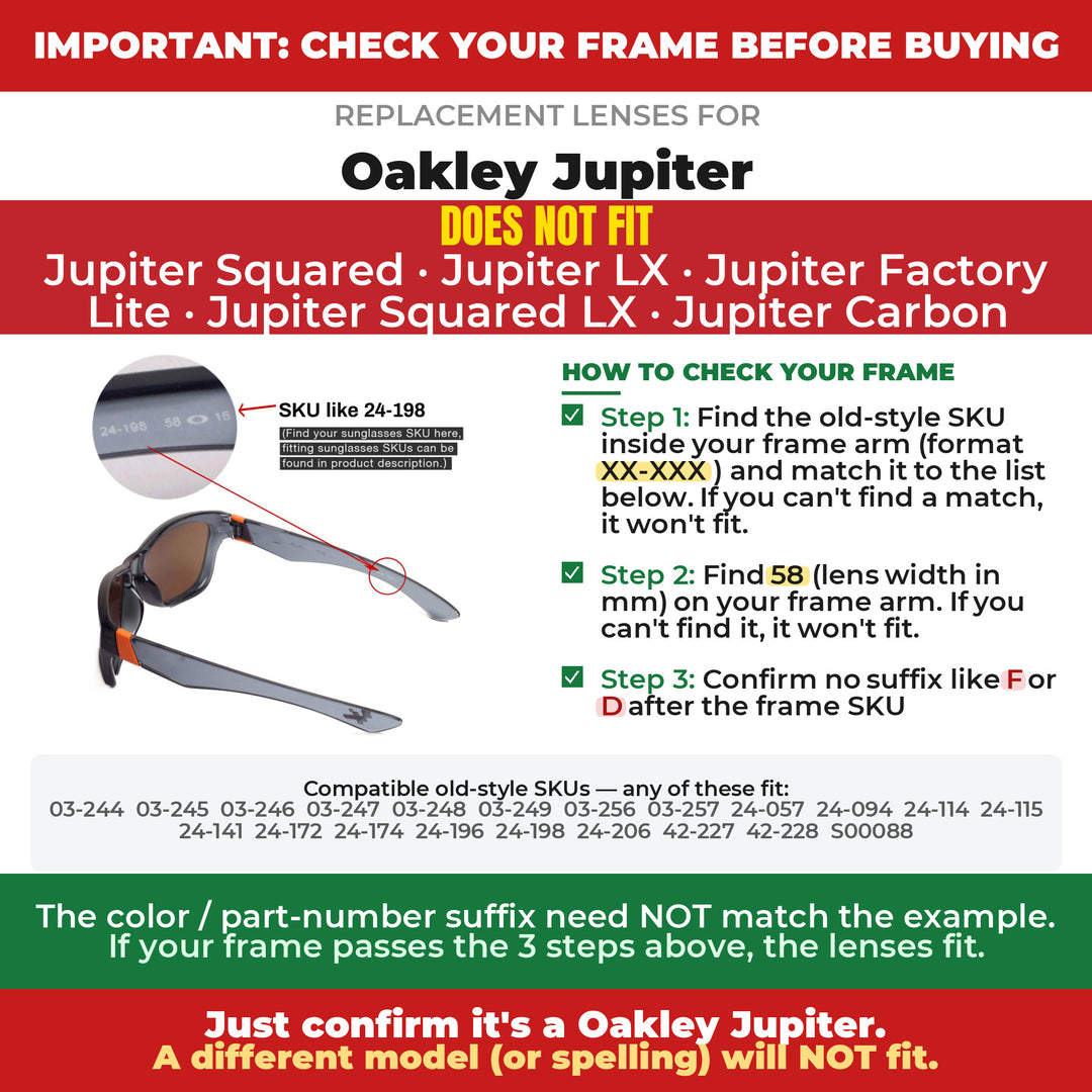 Verify your Oakley Jupiter frame