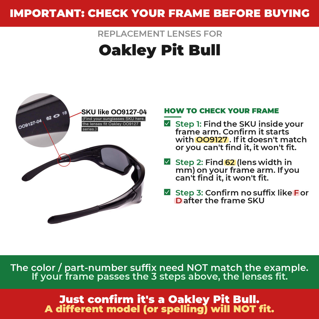 Verify your Oakley Pit Bull frame