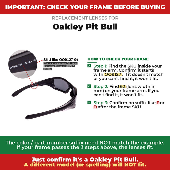 Verify your Oakley Pit Bull frame