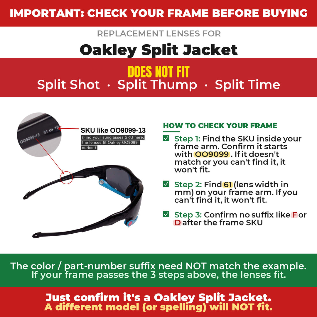 Verify your Oakley Split Jacket frame