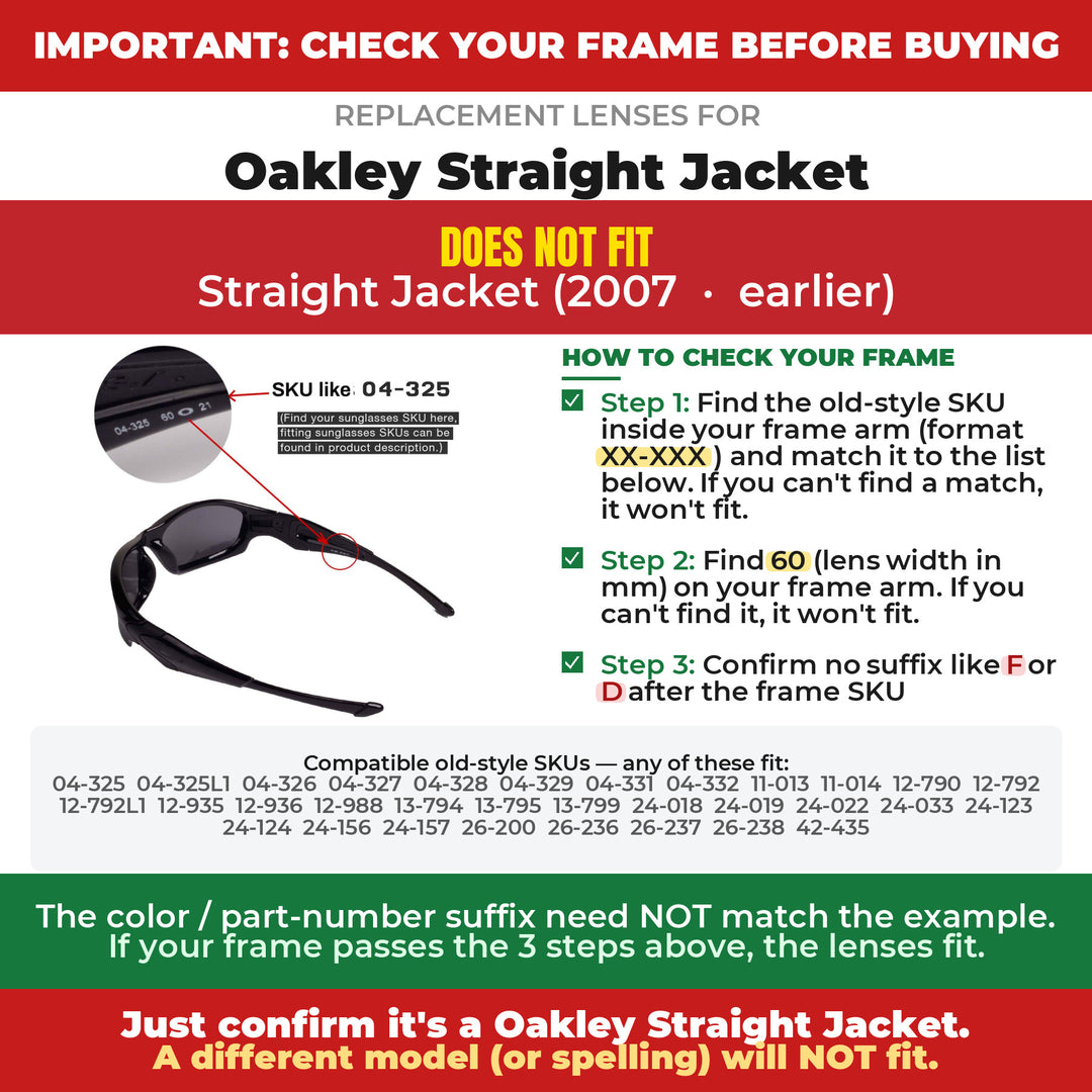 Verify your Oakley Straight Jacket frame