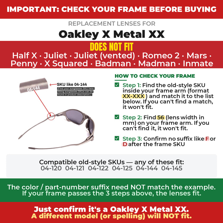 Verify your Oakley X Metal XX frame