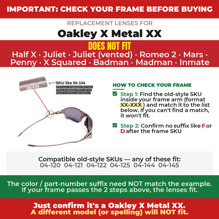 Verify your Oakley X Metal XX frame