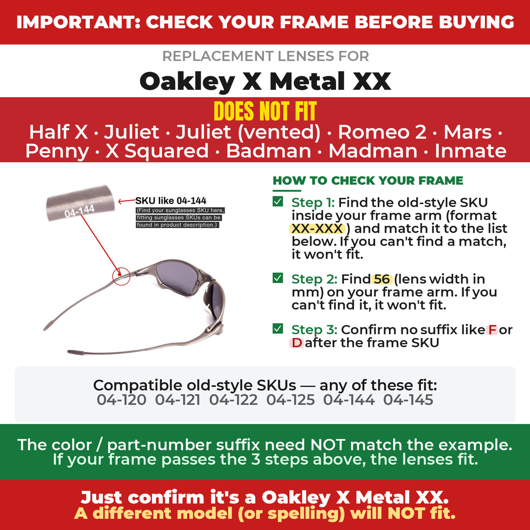 Verify your Oakley X Metal XX frame