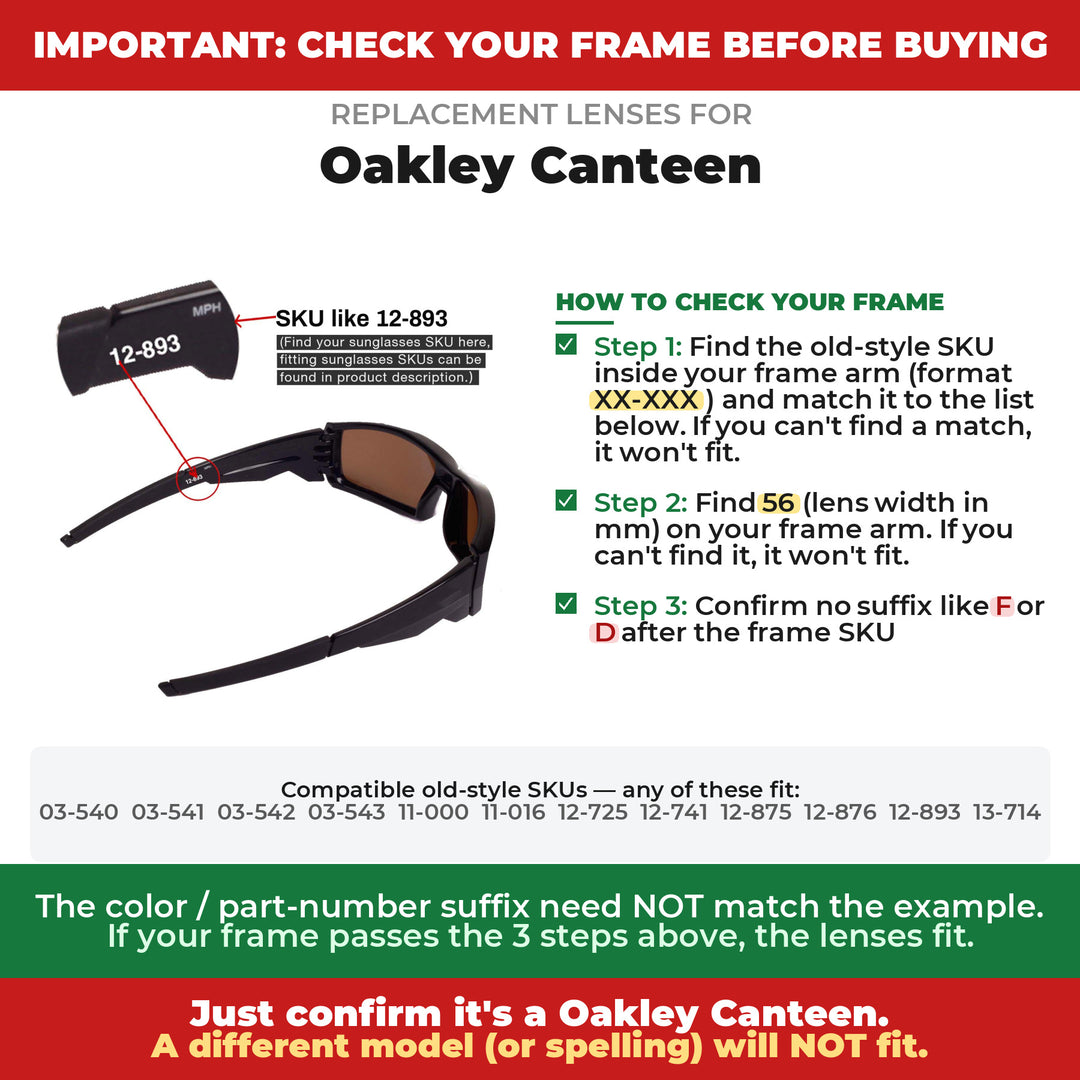 Verify your Oakley Canteen frame