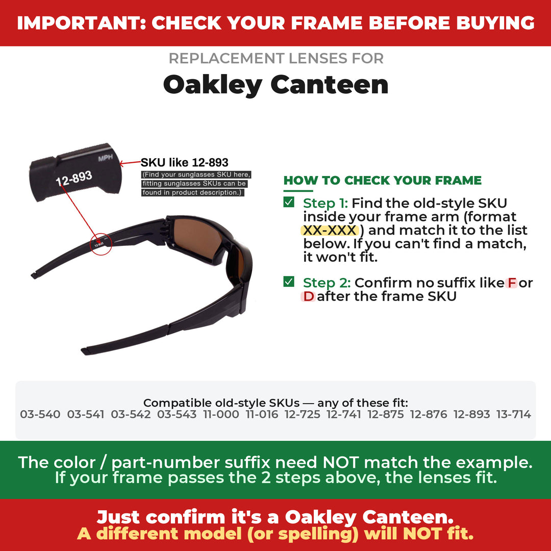 Verify your Oakley Canteen frame