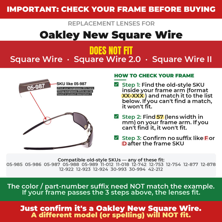 Verify your Oakley New Square Wire frame