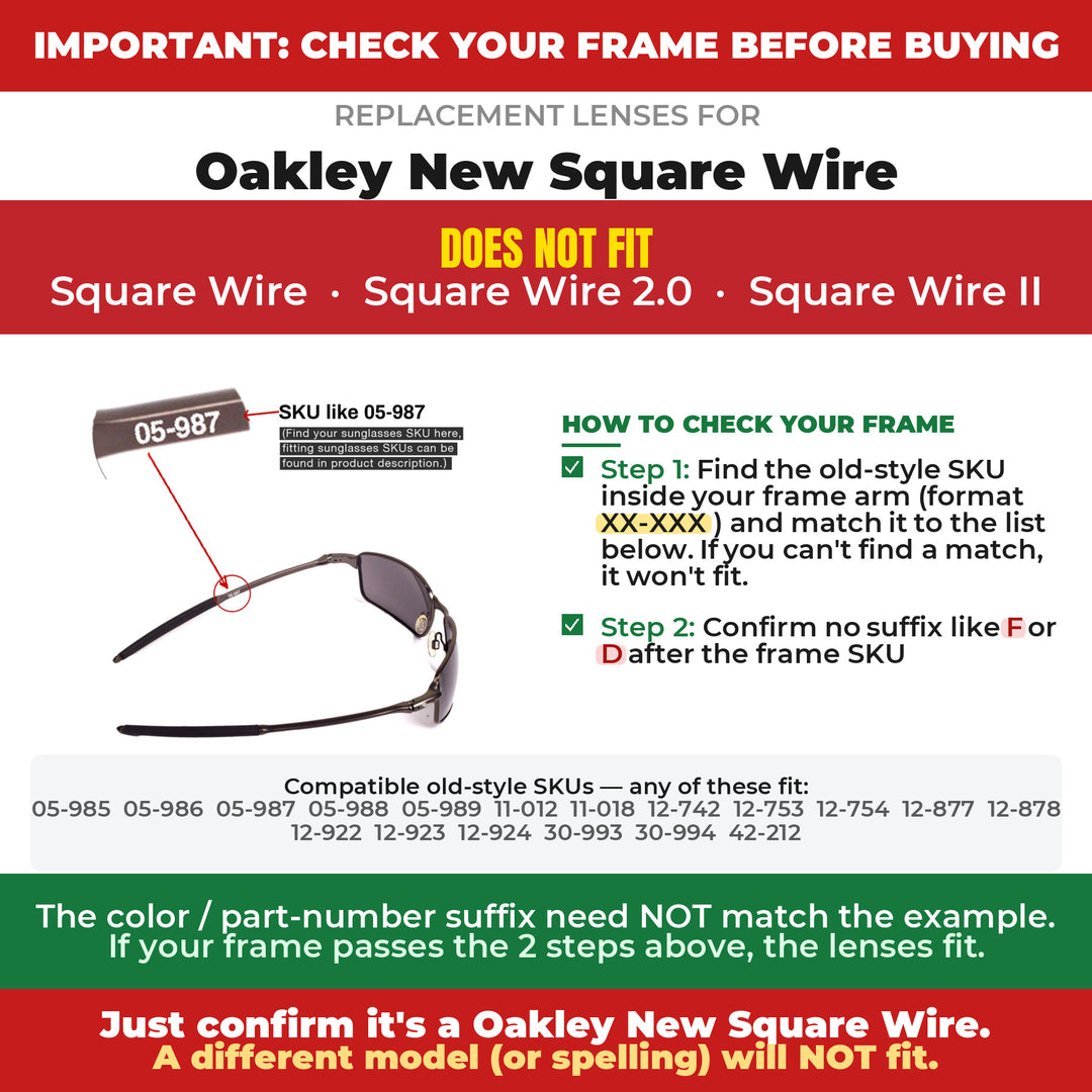 Verify your Oakley New Square Wire frame